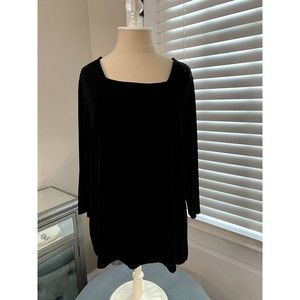 Chicos Travelers Black 3/4 sleeve tunic top - Sz 2 (12)